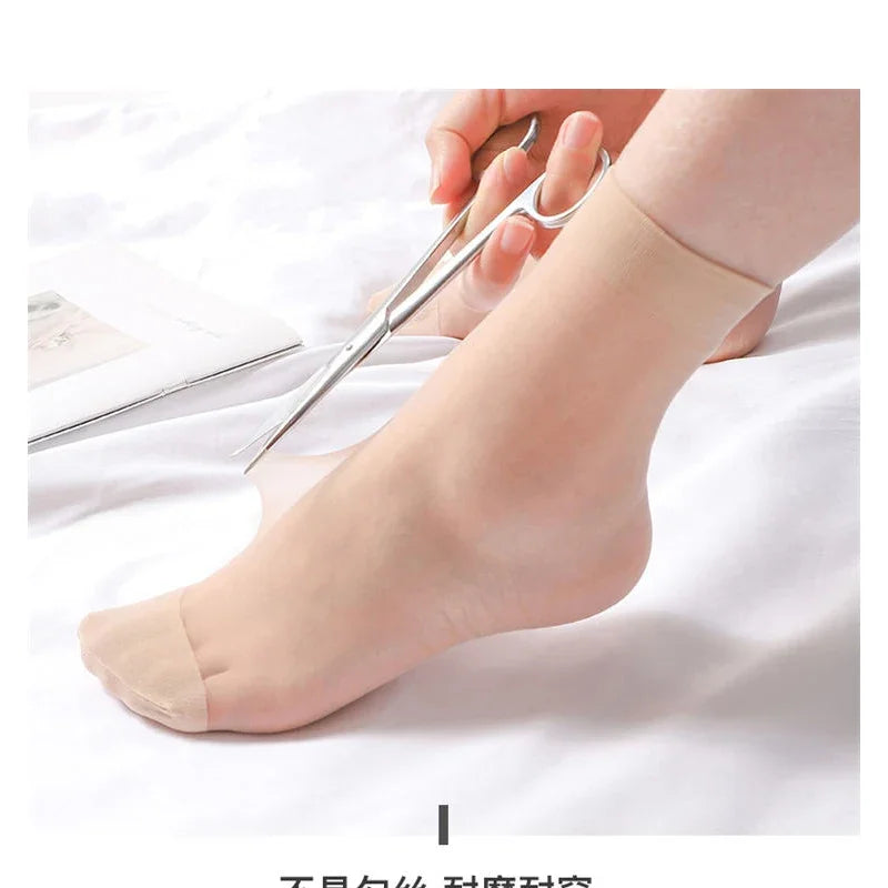 10Pairs-30Pairs Transparent Summer Socks Ultrathin Women Nylon Ladies Female Short Ankle Meias Elastic Crystal Spring Silk Sox