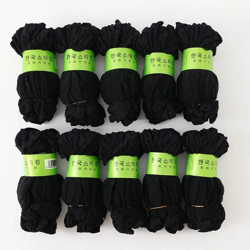 10Pairs-30Pairs Transparent Summer Socks Ultrathin Women Nylon Ladies Female Short Ankle Meias Elastic Crystal Spring Silk Sox