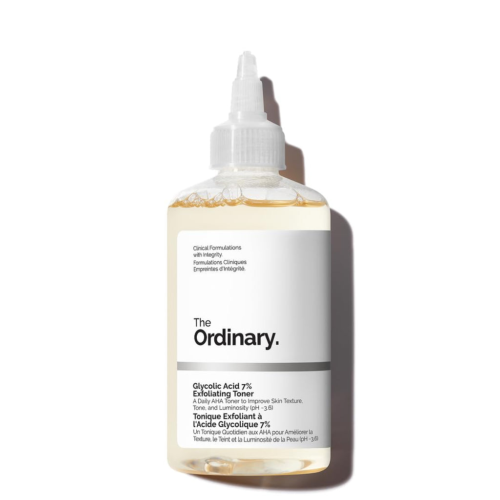 Transform Your Skin with The Ordinary Glycolic Acid 7% Exfoliating Toner - Daily Brightening and Smoothing Solution for a More Even Skin Tone, 240 ml