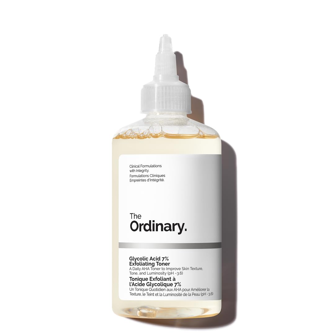 Transform Your Skin with The Ordinary Glycolic Acid 7% Exfoliating Toner - Daily Brightening and Smoothing Solution for a More Even Skin Tone, 240 ml