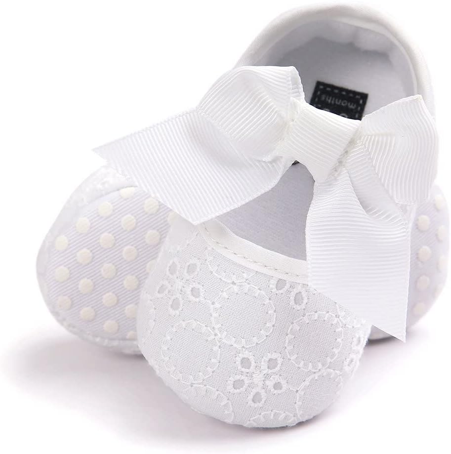 Adorable Baby Girls' Princess Bowknot Soft Sole Crib Sneakers for First Steps