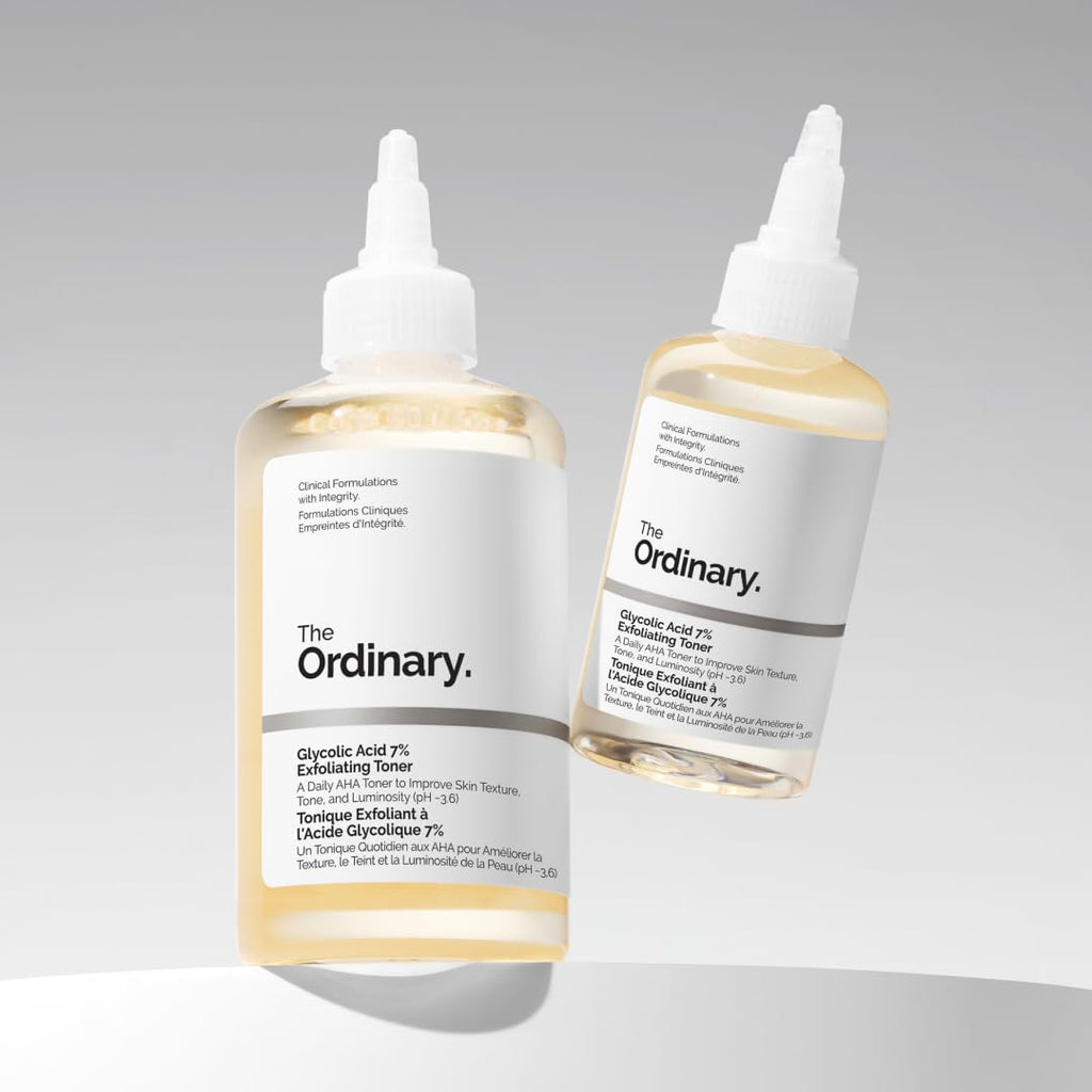 Transform Your Skin with The Ordinary Glycolic Acid 7% Exfoliating Toner - Daily Brightening and Smoothing Solution for a More Even Skin Tone, 240 ml