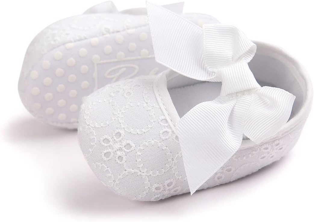 Adorable Baby Girls' Princess Bowknot Soft Sole Crib Sneakers for First Steps