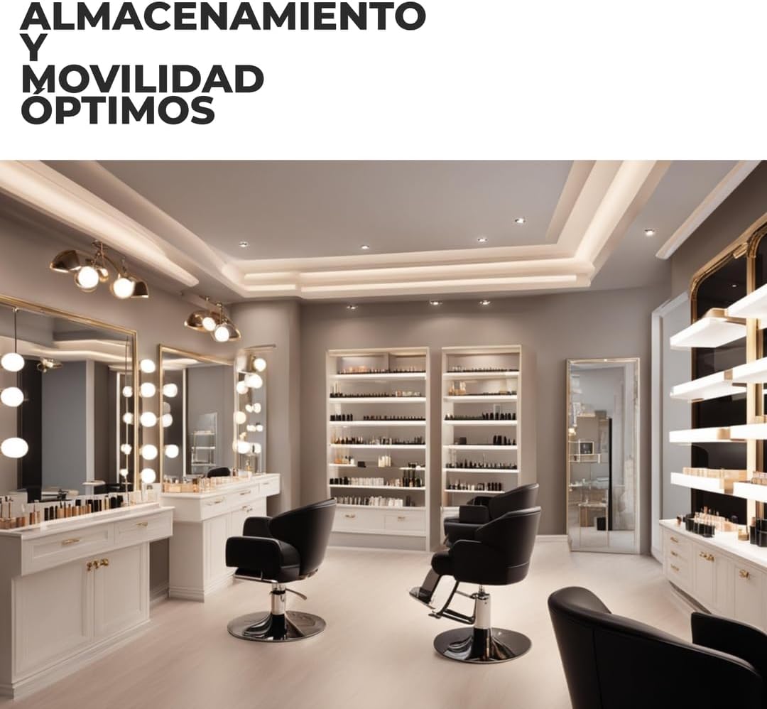 Transform Your Salon with the Italian Design Professional Hairdressing Trolley - 5 Removable Trays, Non-Slip Top Tray, and Smooth Mobility on 4 Flexible Wheels!