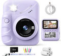 TIATUA Camara Fotos Infantil Instantanea, 3,0'' HD 48 MP Cámara Instantánea Para Niños Con Tarjeta De 32 GB Y 3 Rollos De Papel, Regalo Para Niños Y Niñas De 3 a 12 Años (Morado)
