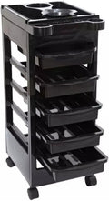 Transform Your Salon with the Italian Design Professional Hairdressing Trolley - 5 Removable Trays, Non-Slip Top Tray, and Smooth Mobility on 4 Flexible Wheels!
