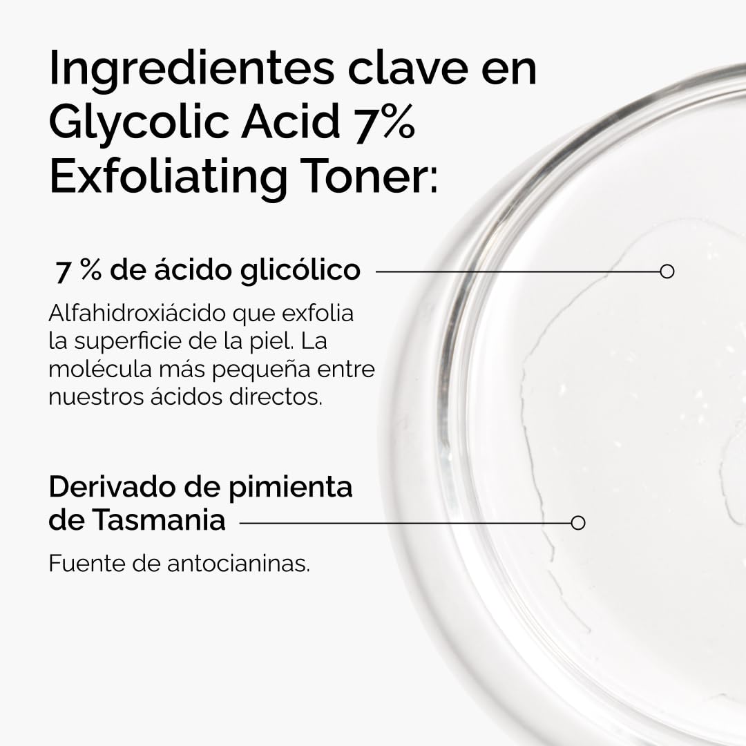 Transform Your Skin with The Ordinary Glycolic Acid 7% Exfoliating Toner - Daily Brightening and Smoothing Solution for a More Even Skin Tone, 240 ml