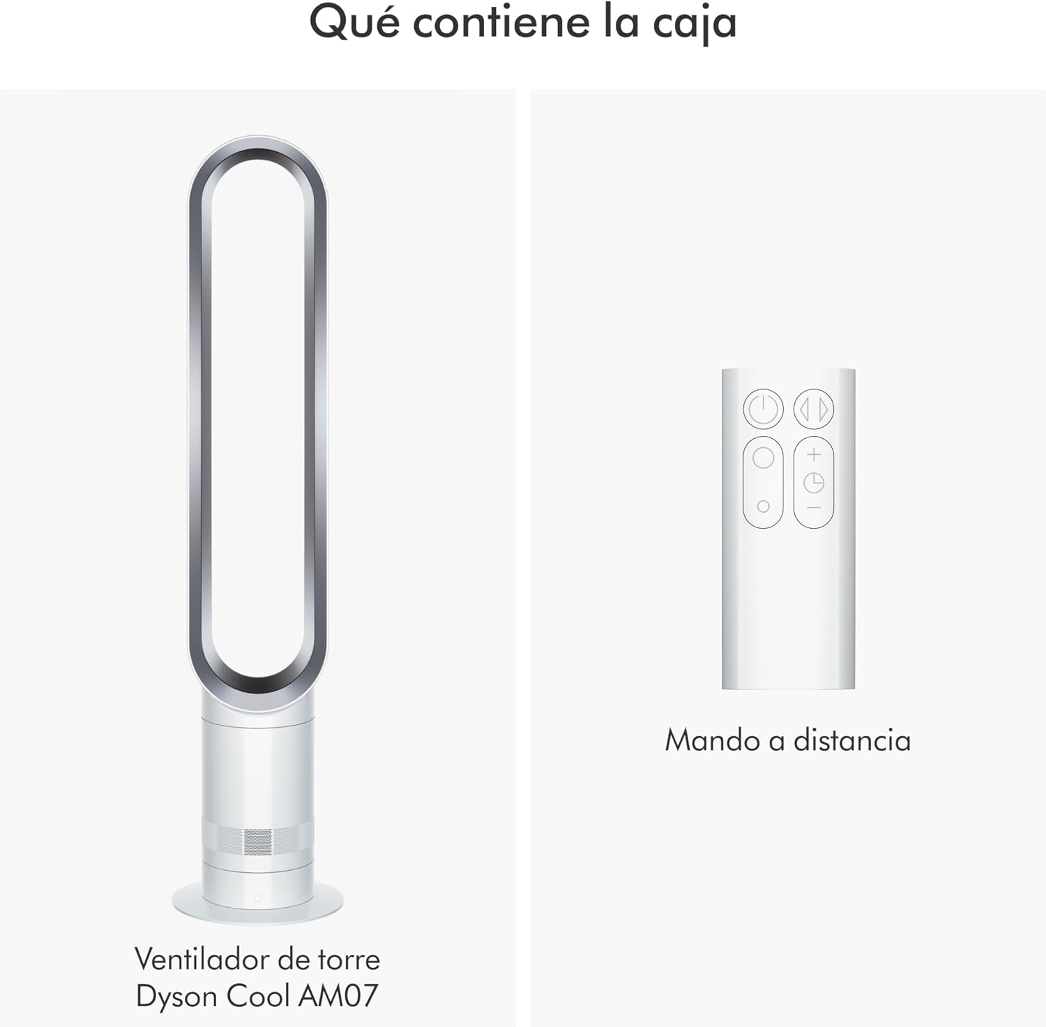 Dyson Cool™ AM07 Ventilador De Torre Sin Aspas – Refrigeración Potente Con Air Multiplier™ Para Espacios Grandes, Funcionamiento Silencioso, 10 Velocidades, Oscilación De 70°, Control Remoto