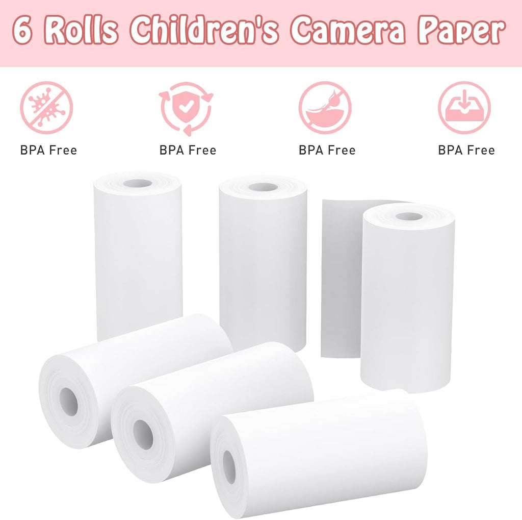 Camara De Fotos Instantaneas,2.4" 1080P HD Camara Fotos Infantil Instantaneas Juguetes Niños 3-12 Años Cámara Instantánea Niños De Foto & Video 1080P & Música&5 Juegos De Rompecabezas 32GB (White)
