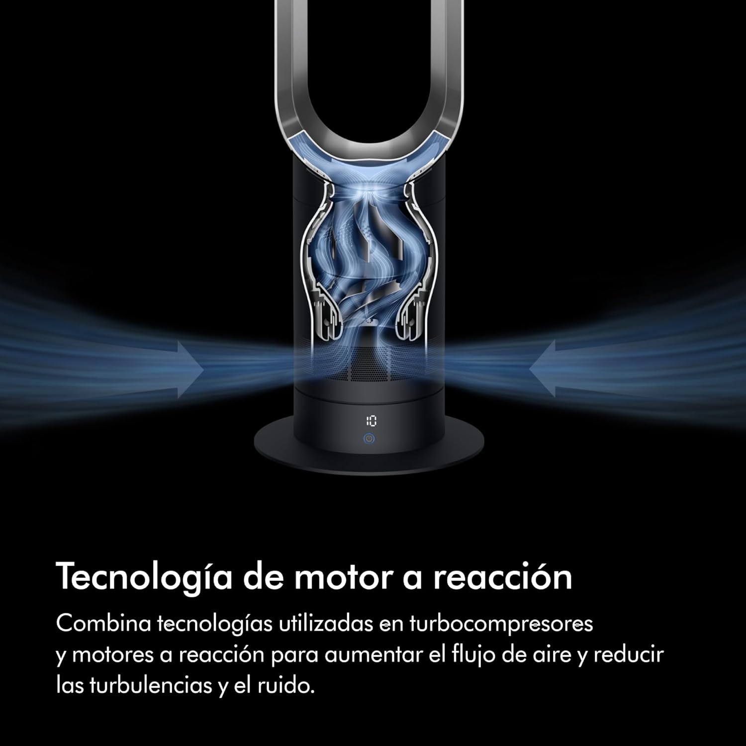 Dyson Cool™ AM07 Ventilador De Torre Sin Aspas – Refrigeración Potente Con Air Multiplier™ Para Espacios Grandes, Funcionamiento Silencioso, 10 Velocidades, Oscilación De 70°, Control Remoto