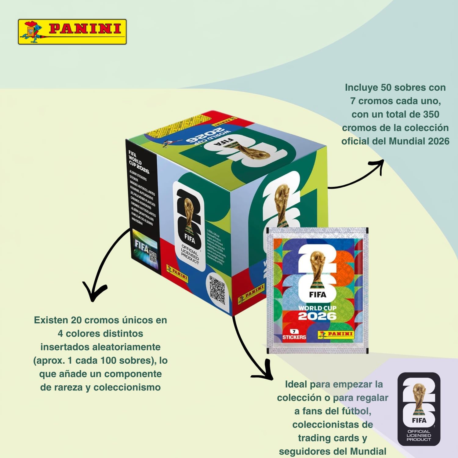 Panini FIFA World Cup 2026 Official Sticker Collection Box - 50 Packs of Exciting Stickers to Kickstart Your Collection!