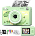 GREENKINDER Camara Fotos Infantil Instantanea,Hd/1080P Cámara Instantánea Para Niños Con Tarjeta De 32GB Y 5 Rollos De Papel Térmico,Camara Fotos Infantil Regalos De Juguete Para Niños De 3 a 12