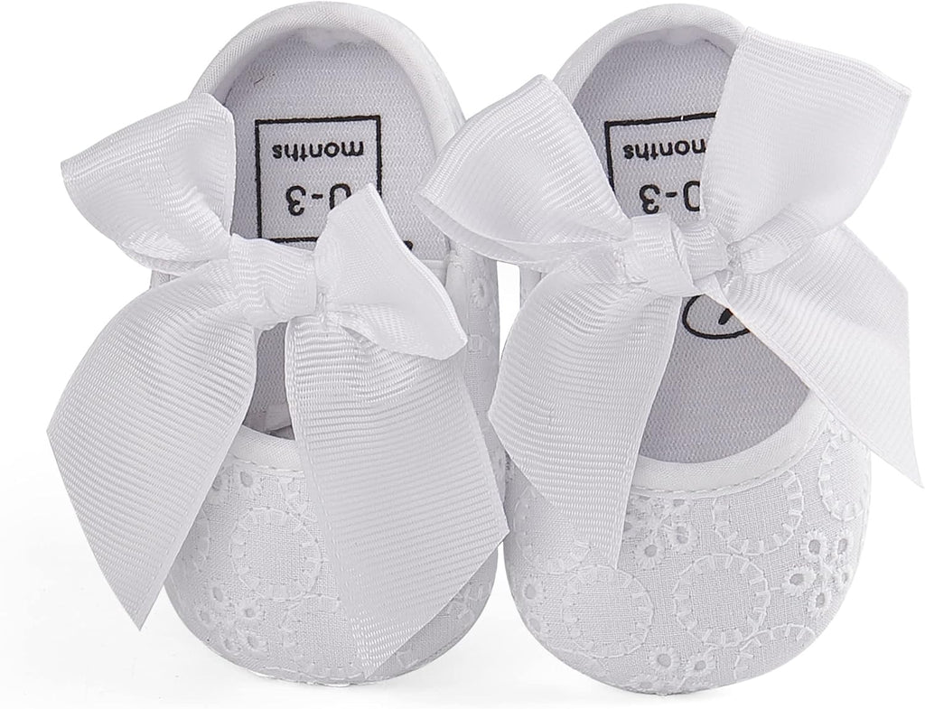 Adorable Baby Girls' Princess Bowknot Soft Sole Crib Sneakers for First Steps