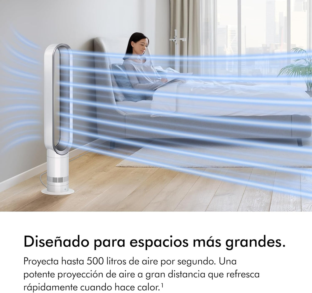 Dyson Cool™ AM07 Ventilador De Torre Sin Aspas – Refrigeración Potente Con Air Multiplier™ Para Espacios Grandes, Funcionamiento Silencioso, 10 Velocidades, Oscilación De 70°, Control Remoto