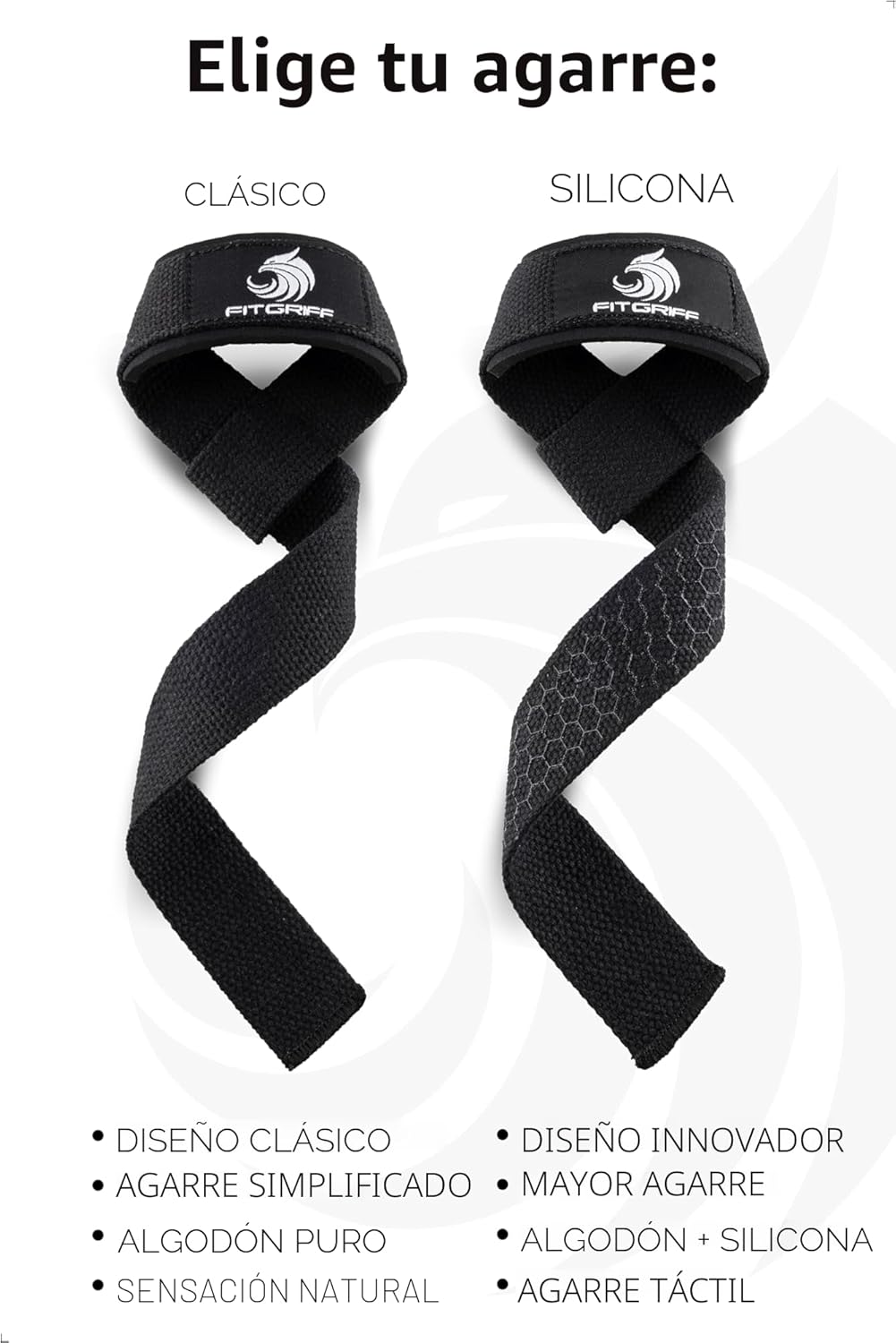 Fitgriff® Straps Gym - Correas Levantamiento De Pesas Para Lifting, Gimnasio - Accesorios Fitness Mujer Y Hombre