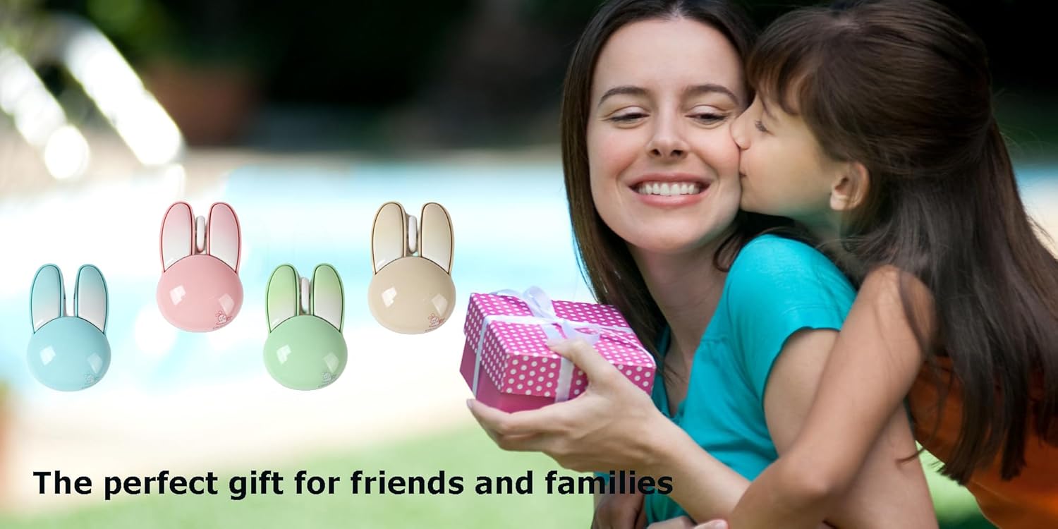 Adorable Wireless Pink Bunny Mouse - Cute & Silent Optical Mouse for PC, Laptop & Mac - Perfect Gift for Kids & Adults!