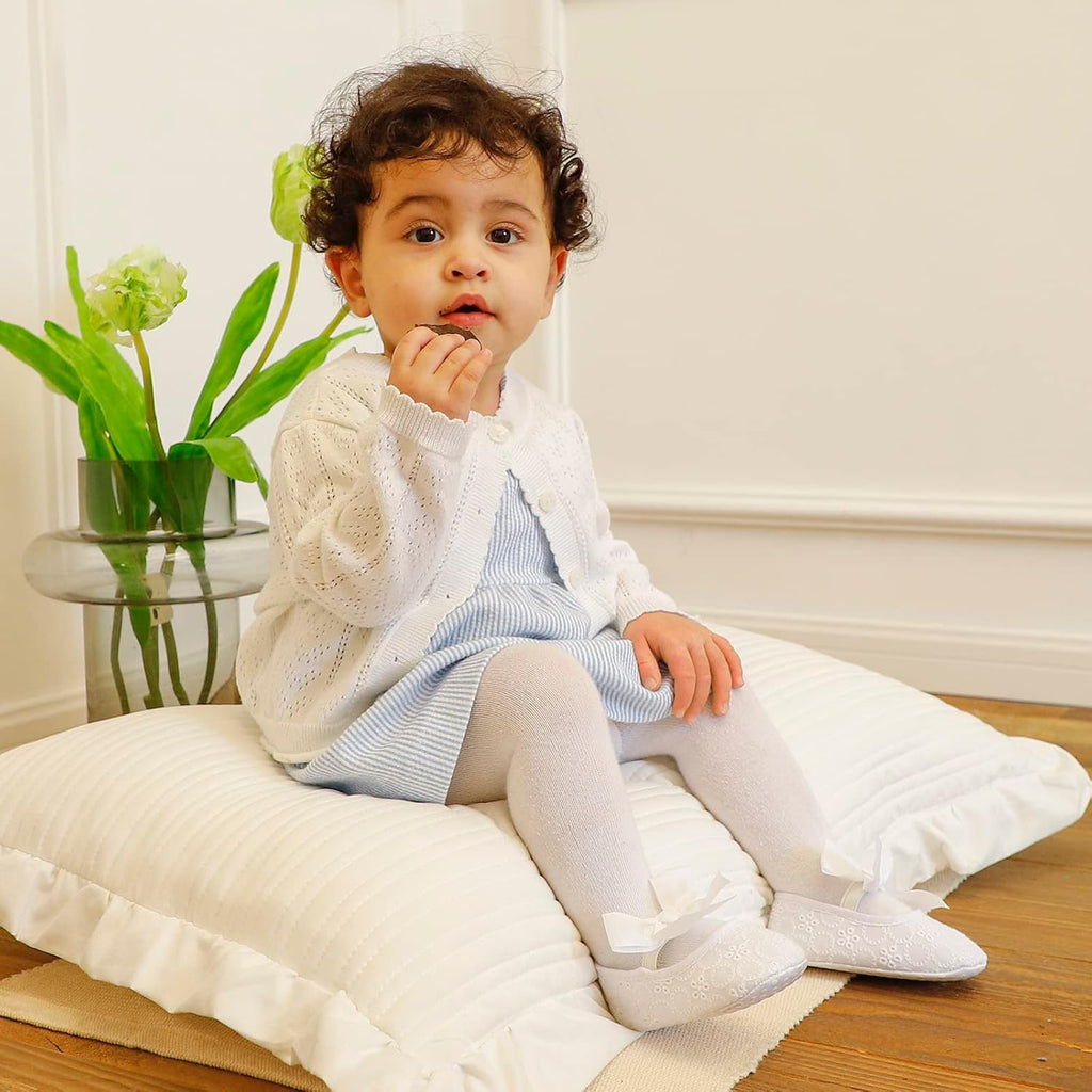 Adorable Baby Girls' Princess Bowknot Soft Sole Crib Sneakers for First Steps