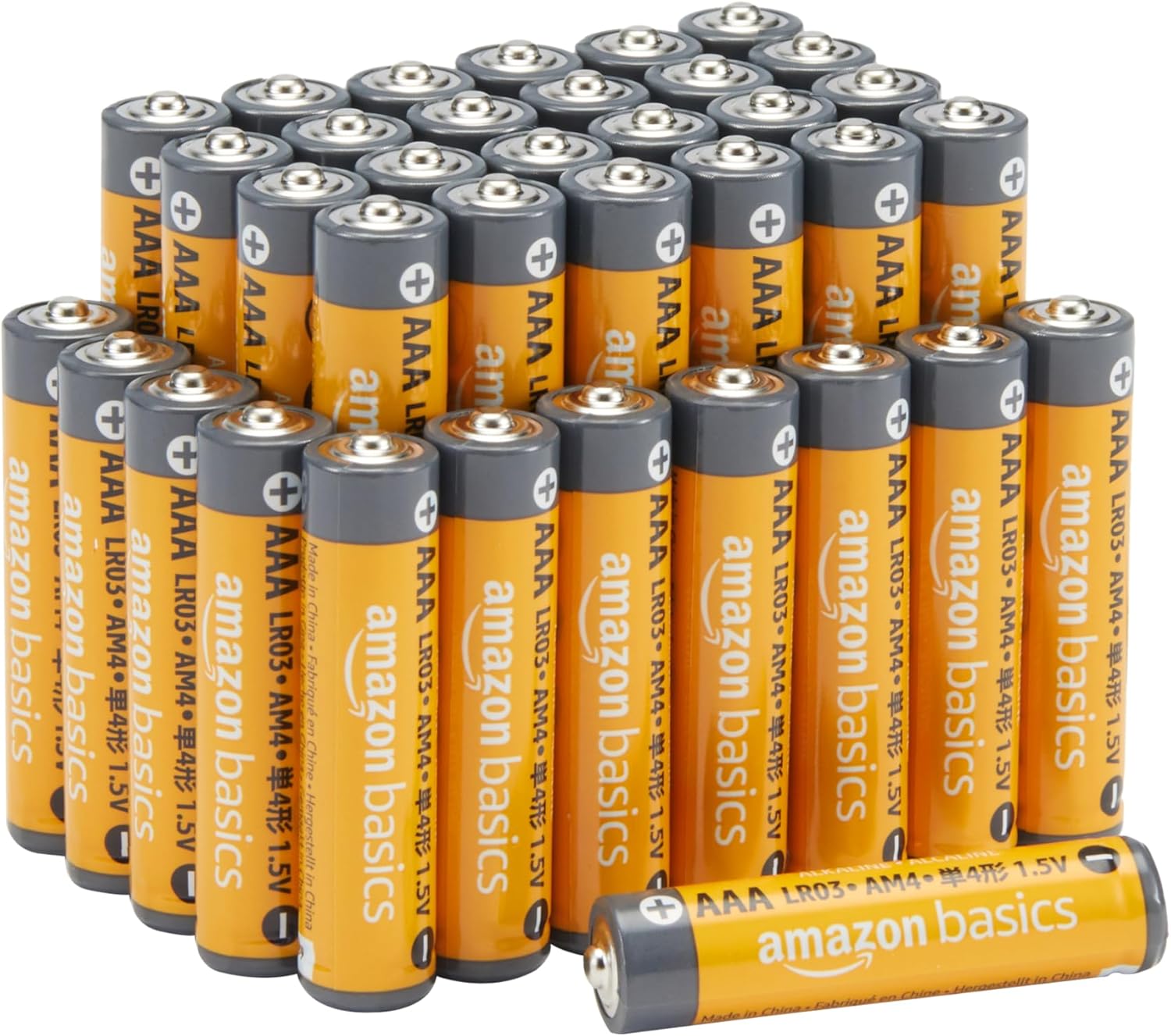 Amazon Basics - Paquete De 36 Pilas Alcalinas AAA De Alto Rendimiento, 1,5 Voltios, Vida Útil De 10 Años