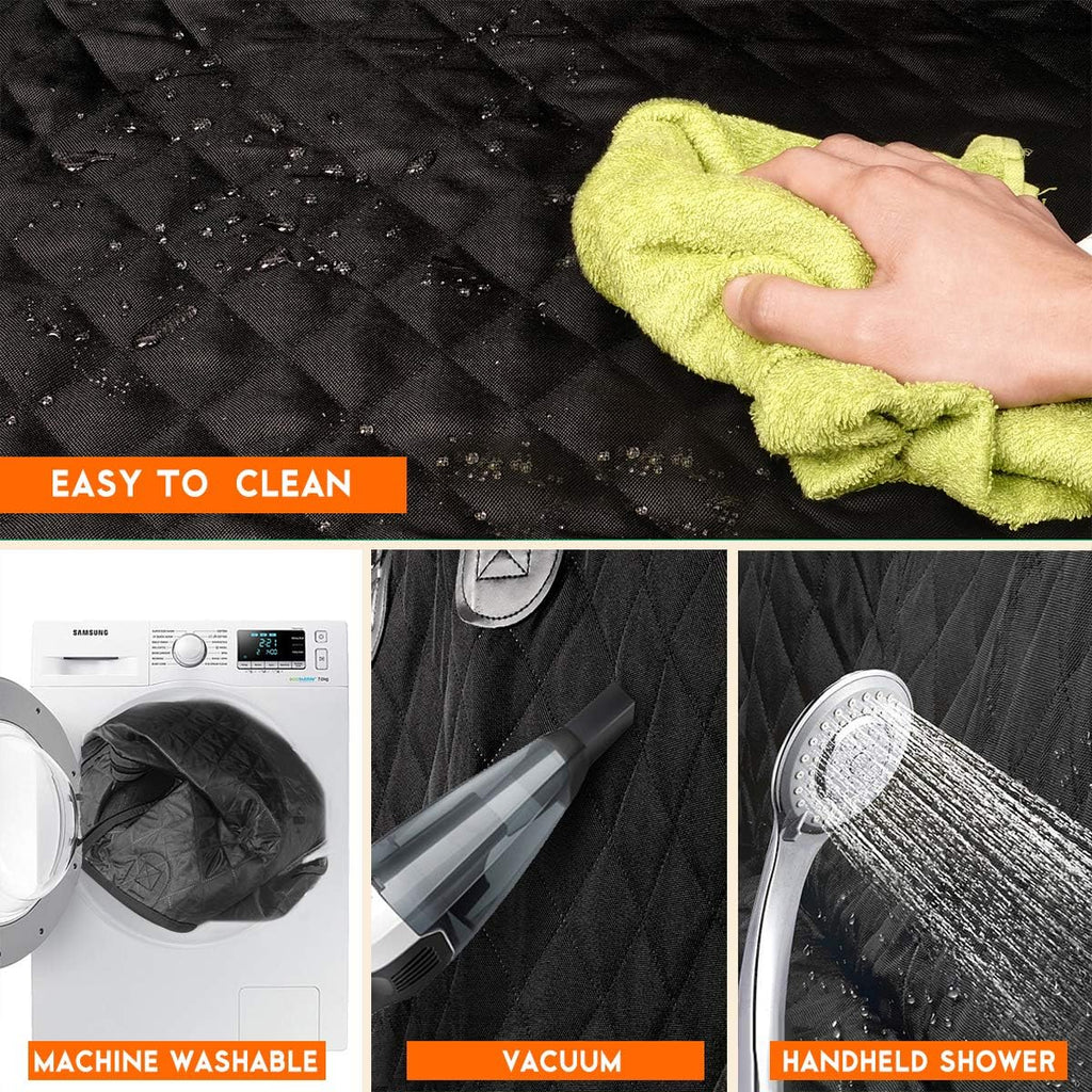 Ultimate Waterproof Dog Car Seat Cover - Non-Slip Back Seat Protector for Pets and Kids - Fits Most Cars, SUVs, and Trucks - Black