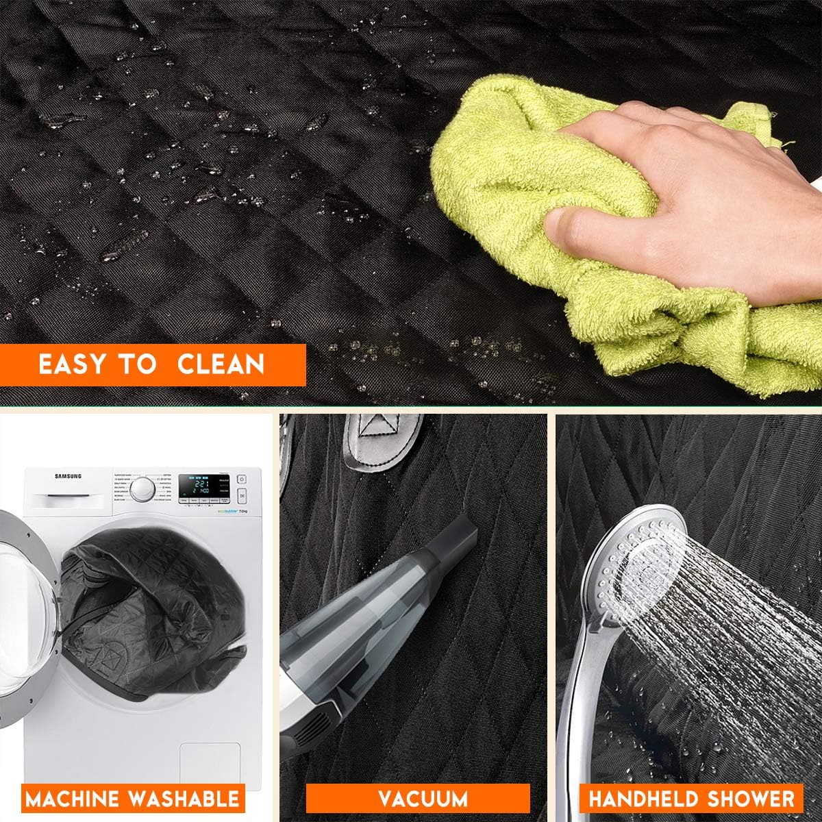 Ultimate Waterproof Dog Car Seat Cover - Non-Slip Back Seat Protector for Pets and Kids - Fits Most Cars, SUVs, and Trucks - Black