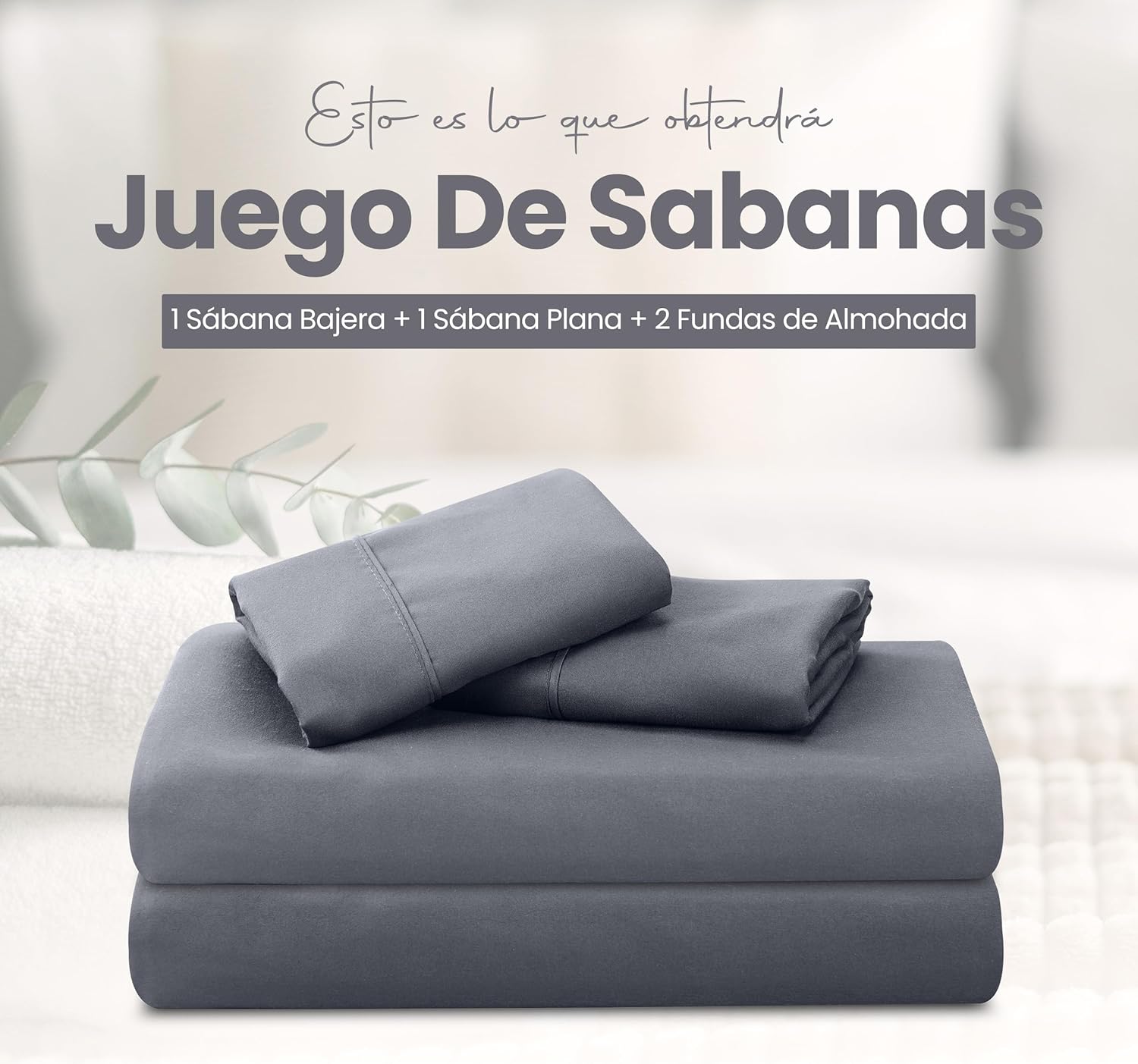 Utopia Bedding Juego De Sabanas 4 Piezas 150X200 - Poliéster Microfibra Cepillada - Oeko-Tex Certificado - Sábana Bajera, Sábana Plana Y 2 Fundas De Almohada 50X75 (Cama 150, Gris)