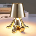 Illuminate Your Space with the Charming Bedside Touch Control Table Lamp - Golden Figurine LED Night Light with Three-Level Brightness