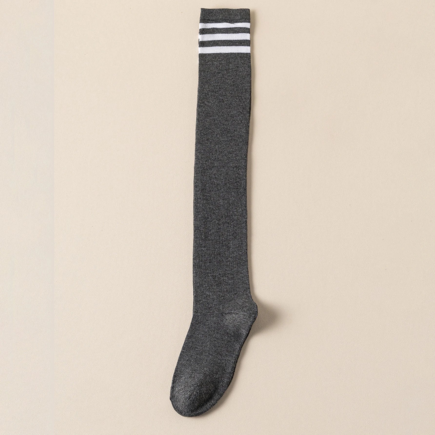 1/4Pairs Women over Knee Thigh High Socks Black White Striped Women Sexy Long Stockings Academic Style Solid Corlor Socks