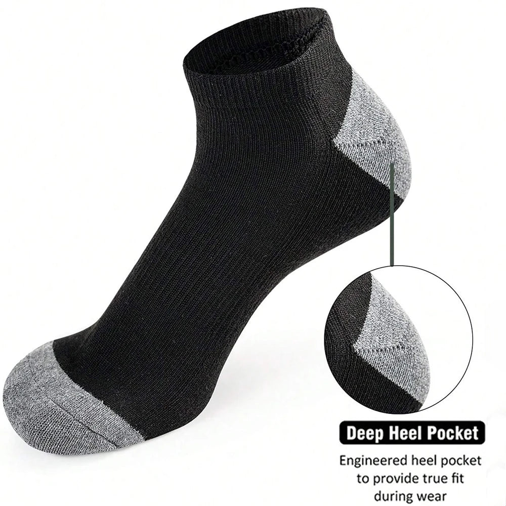 10 Pairs of Comfortable Breathable Socks Sweat Absorbing Odor Proof Low Cut Solid Color Socks Suitable for Outdoor Activities