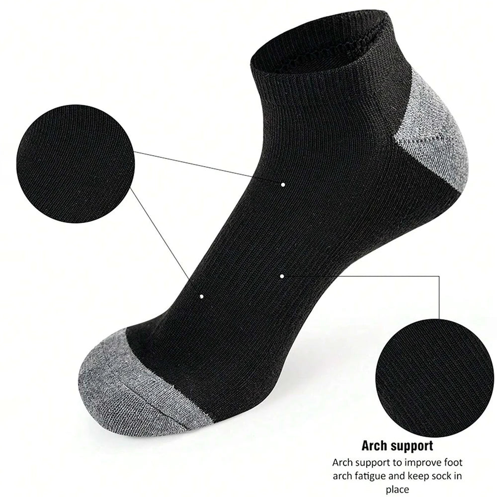 10 Pairs of Comfortable Breathable Socks Sweat Absorbing Odor Proof Low Cut Solid Color Socks Suitable for Outdoor Activities