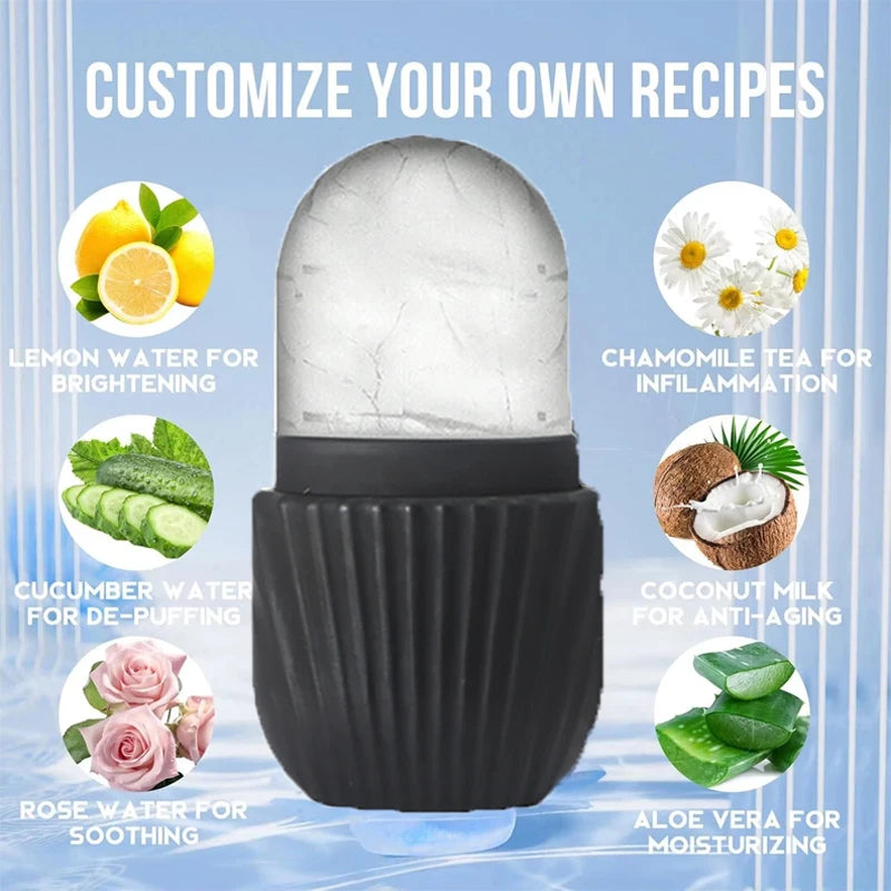 Revitalize Your Skin with Our Premium 1/3 Piece Stainless Steel Ice Face Roller and Scraping Board Set