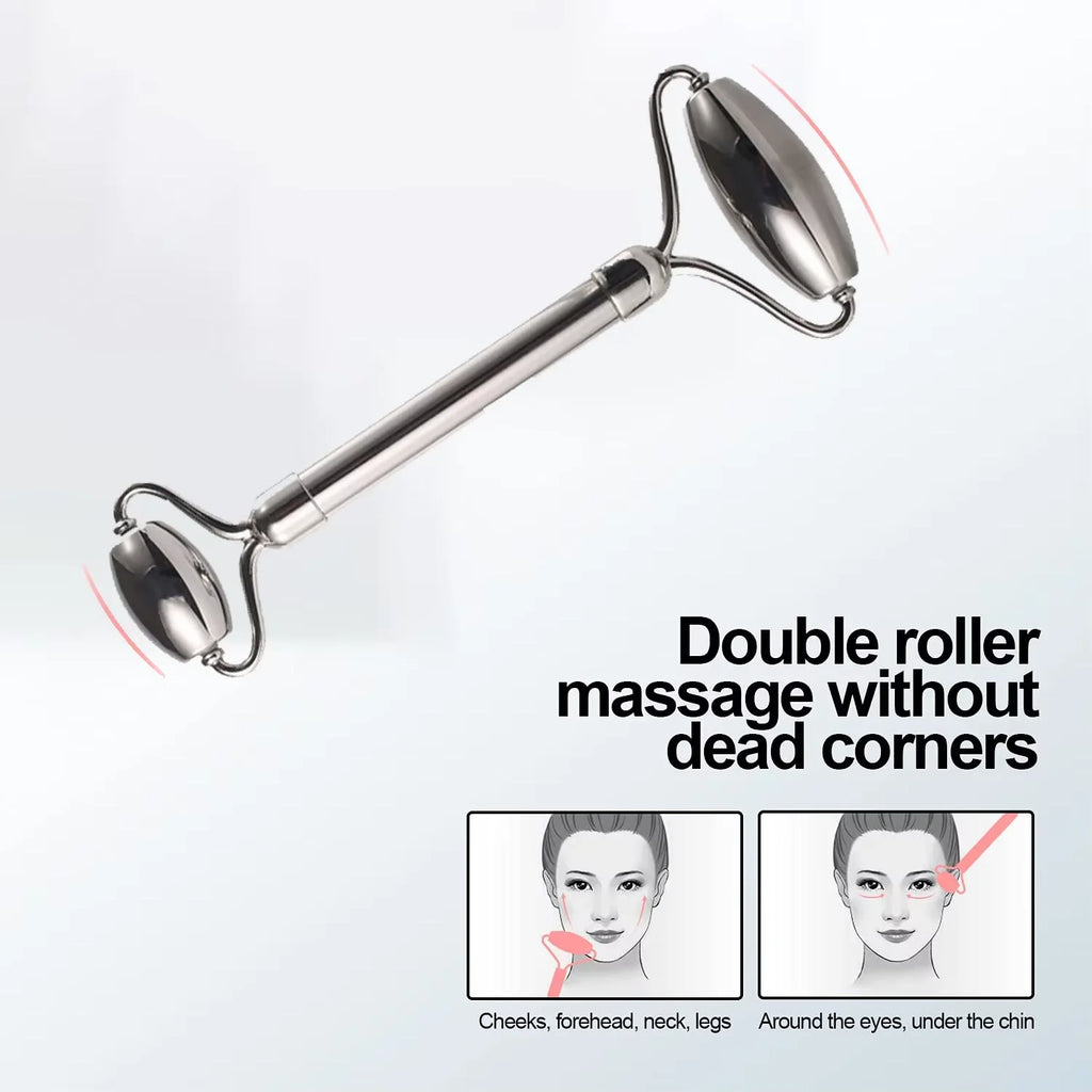 Revitalize Your Skin with Our Premium 1/3 Piece Stainless Steel Ice Face Roller and Scraping Board Set