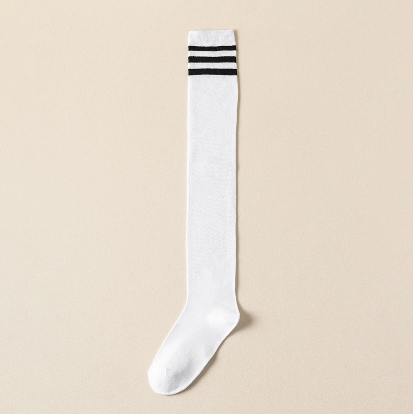 1/4Pairs Women over Knee Thigh High Socks Black White Striped Women Sexy Long Stockings Academic Style Solid Corlor Socks