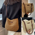 Bolso cruzado de paja de verano a la moda para mujer, bolso de hombro tejido para compras en la playa y vacaciones, bolsos de mensajero para mujer