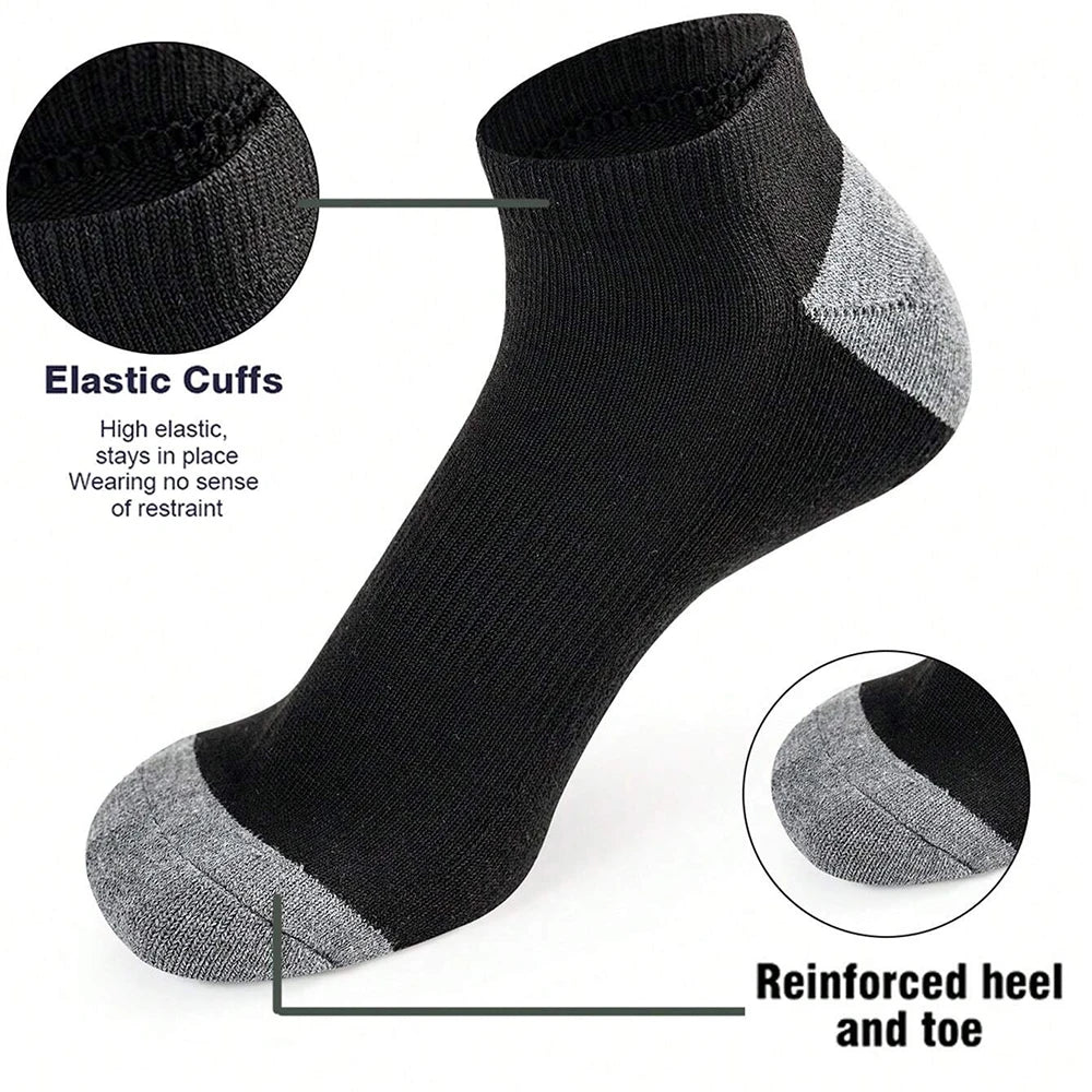 10 Pairs of Comfortable Breathable Socks Sweat Absorbing Odor Proof Low Cut Solid Color Socks Suitable for Outdoor Activities